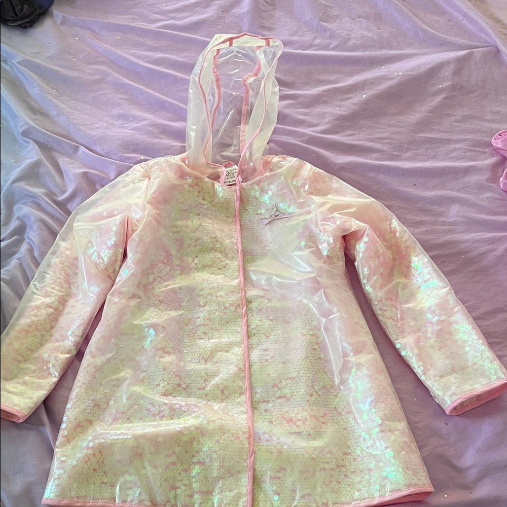 Disney Pink Sequin Raincoat with Hood